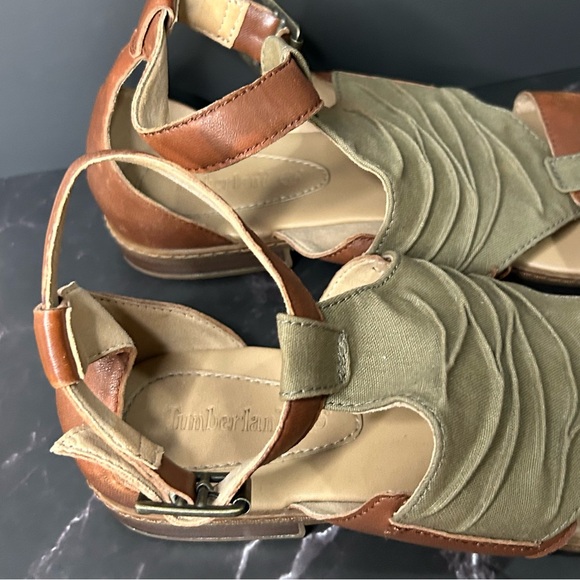 Timberland Cherrybrook Olive and Brown Sandals Size 9 - Picture 3 of 9